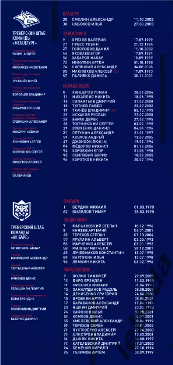 Металлург Магнитогорск - Ак Барс Казань - 2025-2026 год. (27.09.25.) официальная 5
