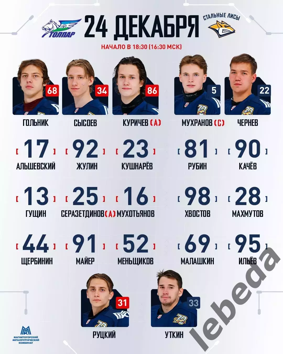 Толпар Уфа - Стальные Лисы Магнитогорск - 2025-2026 г. (24.12.25.) 2