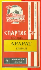 Спартак Москва - Арарат Ереван - 1991 год. ( 20.04.91.) КБС