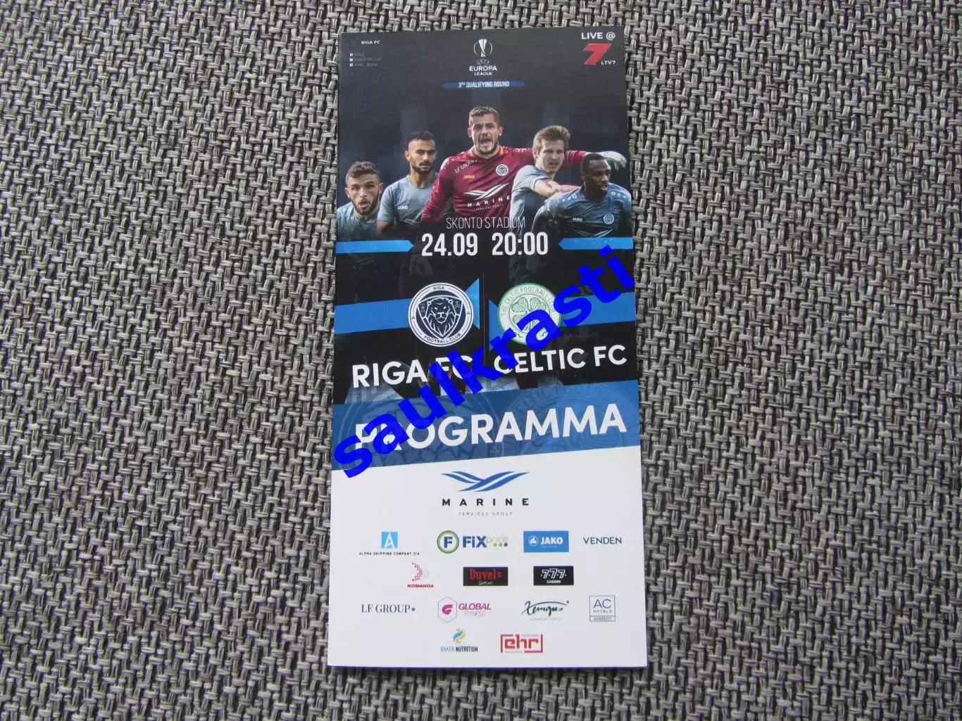 Официальная программа ФК Рига Латвия - Селтик Глазго Шотландия 24.09.2020
