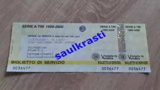 Билет Милан Италия - Динамо Киев Украина 22.02.2000 / Обмен