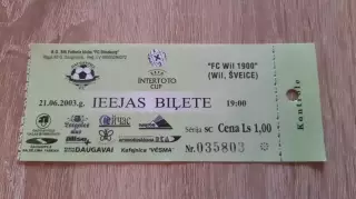 Билет Динабург (Латвия) - Виль 1900 (Швейцария) - 21.06.2003