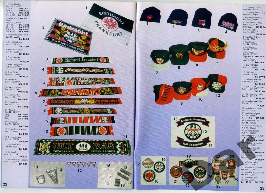 Internationaler Fanshop Saison 1997/1998 /каталог фанатской атрибутики 1