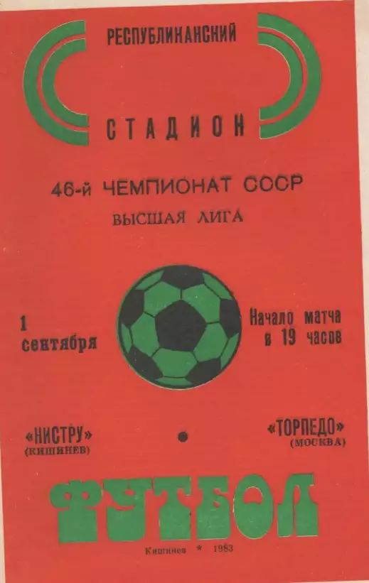 Нистру Кишинев - Торпедо Москва -1983