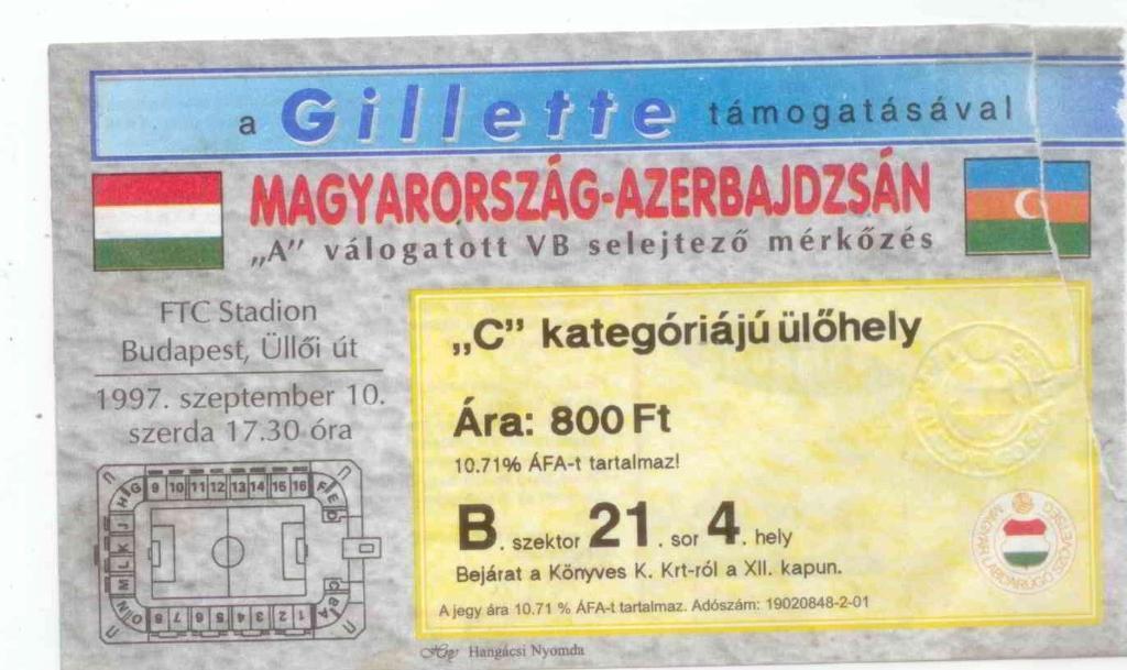 Венгрия-Азербайджан-1997 распродажа