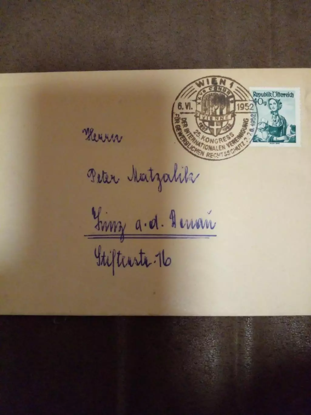 Конверт с маркой Австрия спец гашение