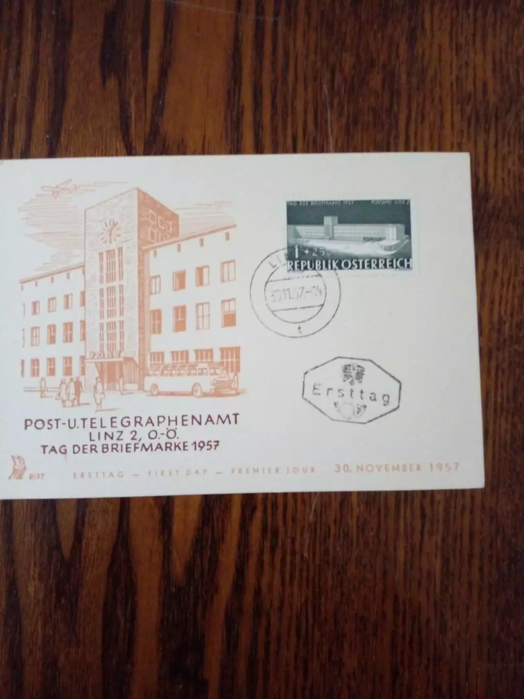 Почтовая карточка Австрия 1957 год