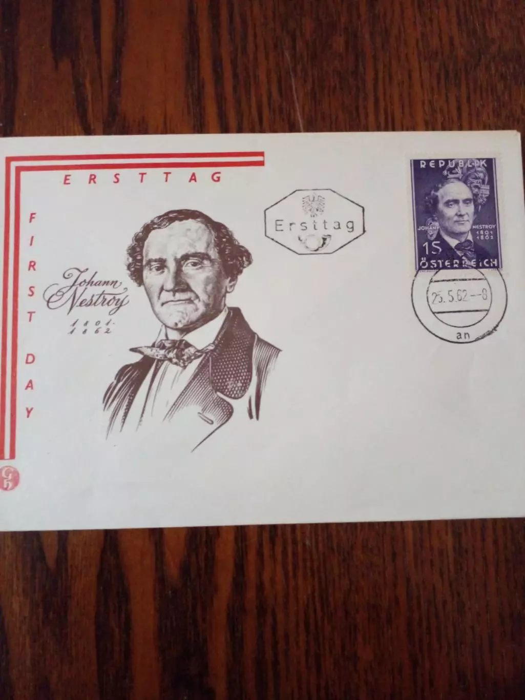 конверт с маркой Республика Австрия 1962 год спец гашение