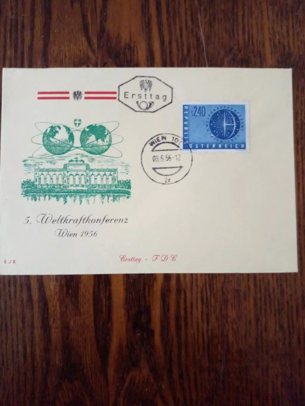 Конверт с маркой Вена Австрия 1956 год спец гашение