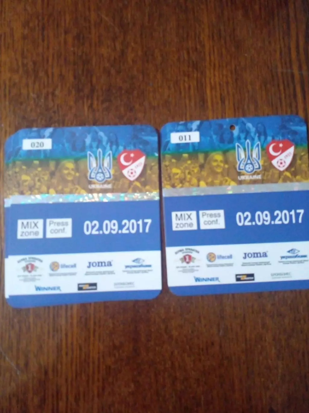 Бейдж/аккредитация. Украина - Турция-2017