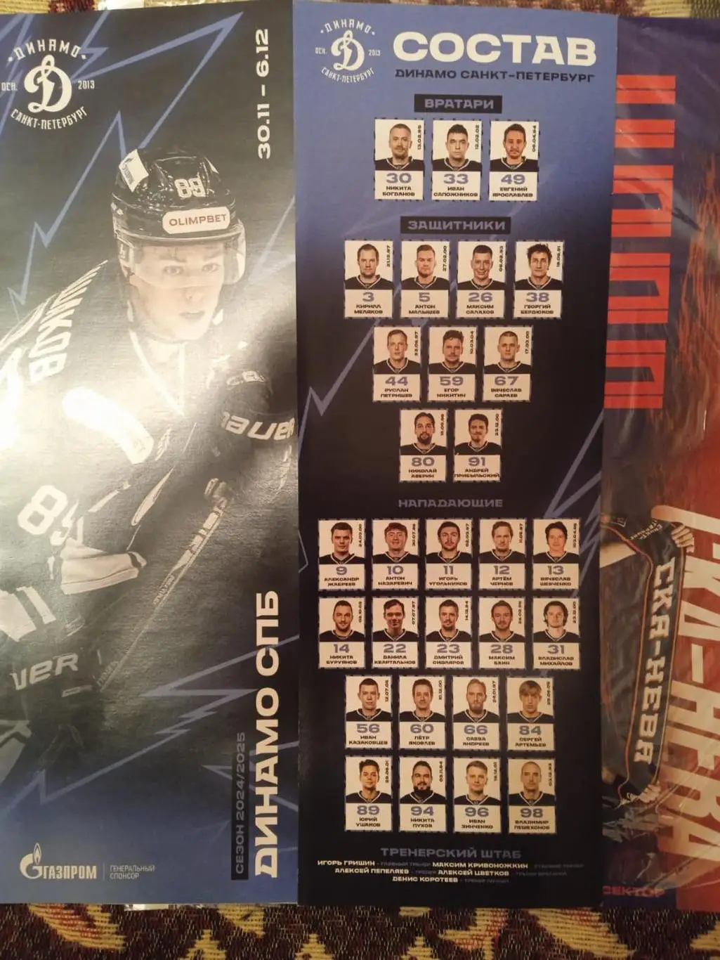 Динамо СПБ - Рязань, Химик, Торпедо. 30 ноября - 6 декабря 2024.