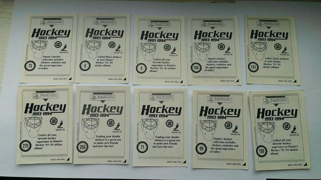 Наклейки panini NHL 1993-1994 1