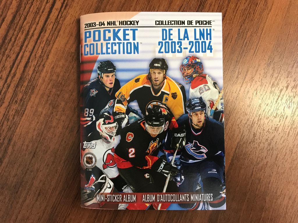 Пустой новый альбом для наклеек Topps 2003-04 NHL Hockey Pocket Collection