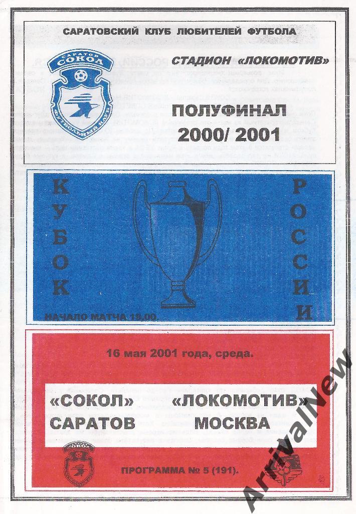 Кубок России 2000/2001: Сокол (Саратов) - Локомотив (Москва)