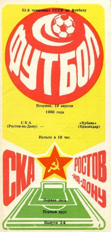 1988 - СКА Ростов-на-Дону - Кубань Краснодар