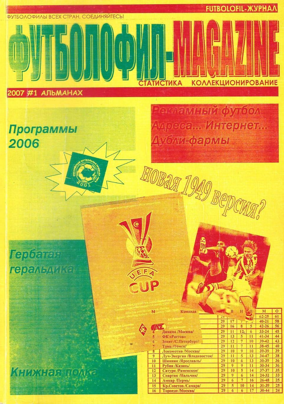 Футболофил - Magazine - №1 (2007) Самара