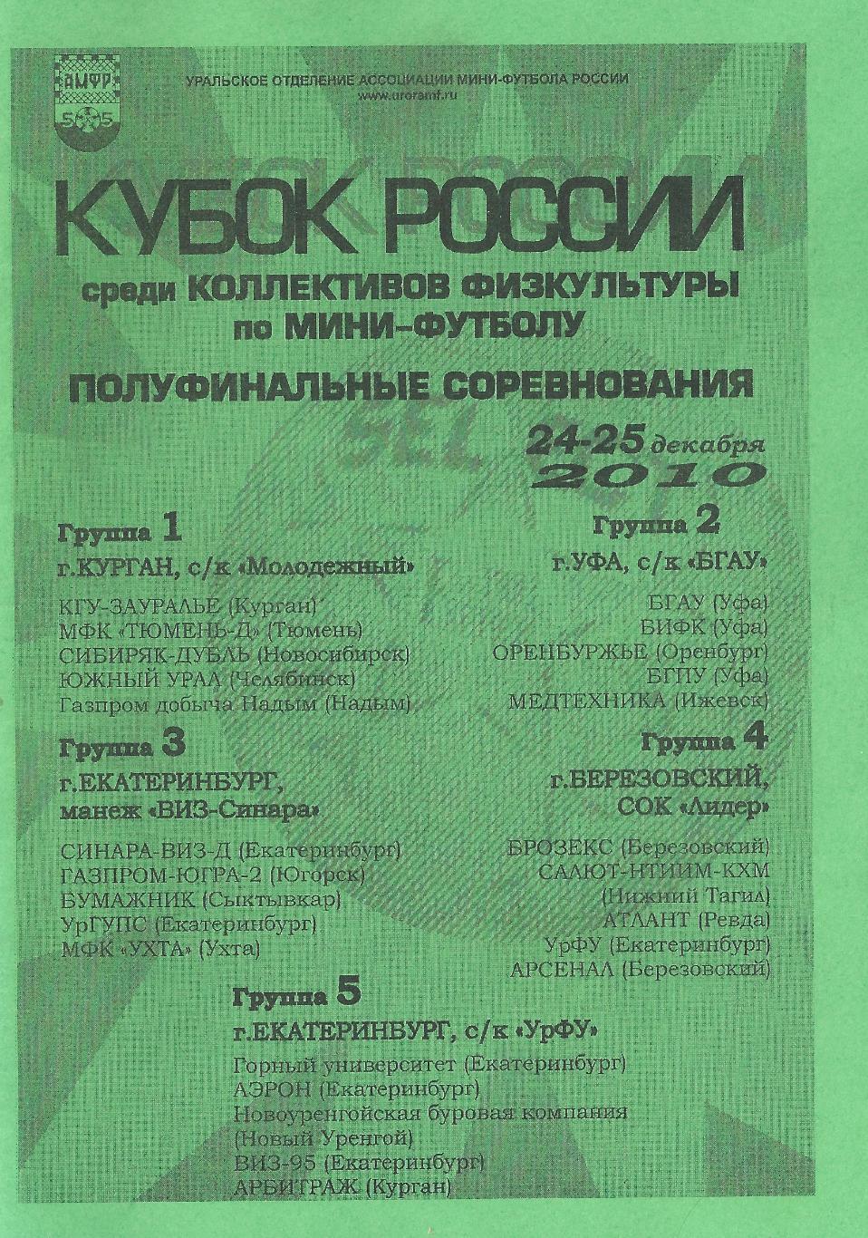 2010 - Кубок России среди КФК