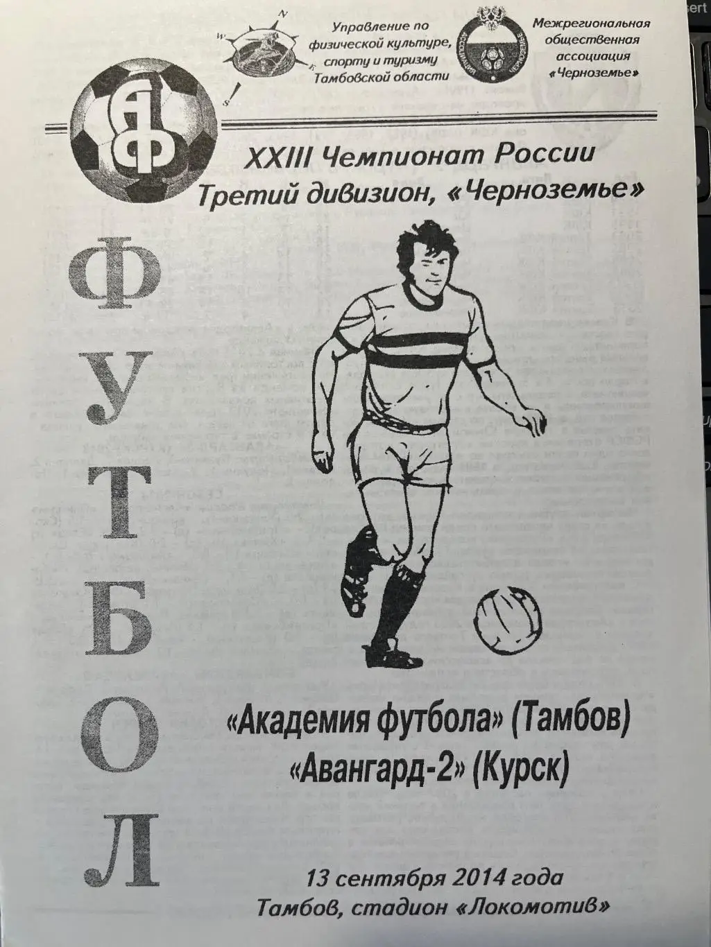 Академия футбола Тамбов - Авангард-2 Курск 13.09.2014