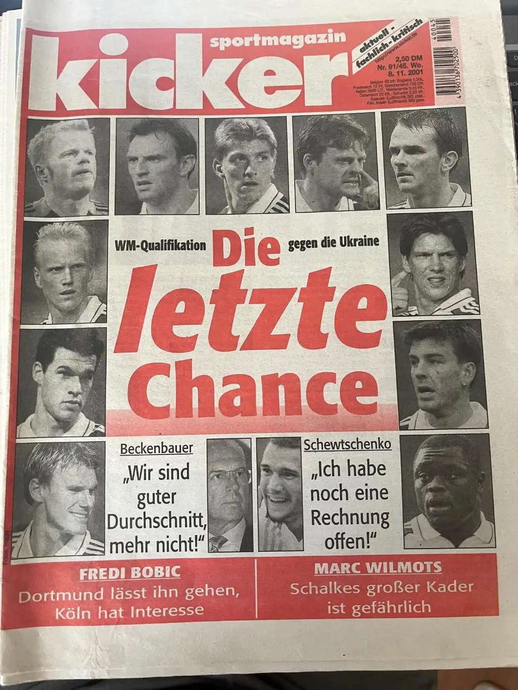 Kicker Германия 8.11.2001
