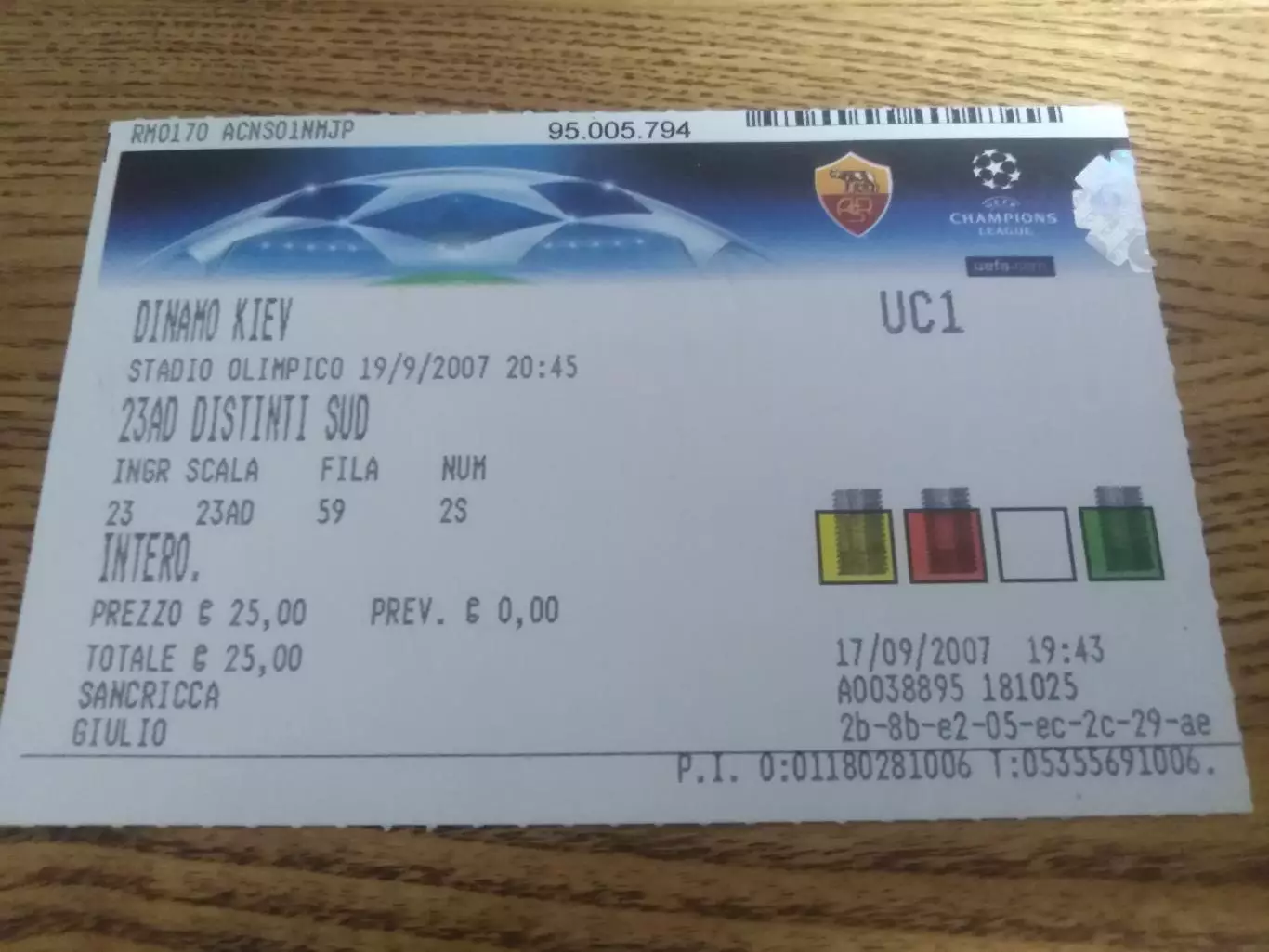 Рома Динамо Киев 2007