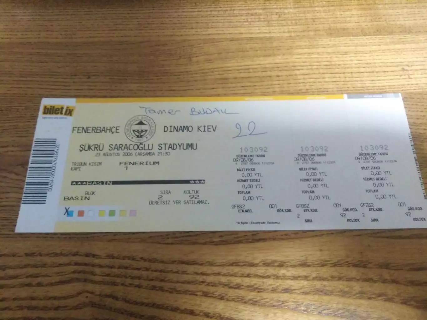 Фенербахче Динамо Киев 2006