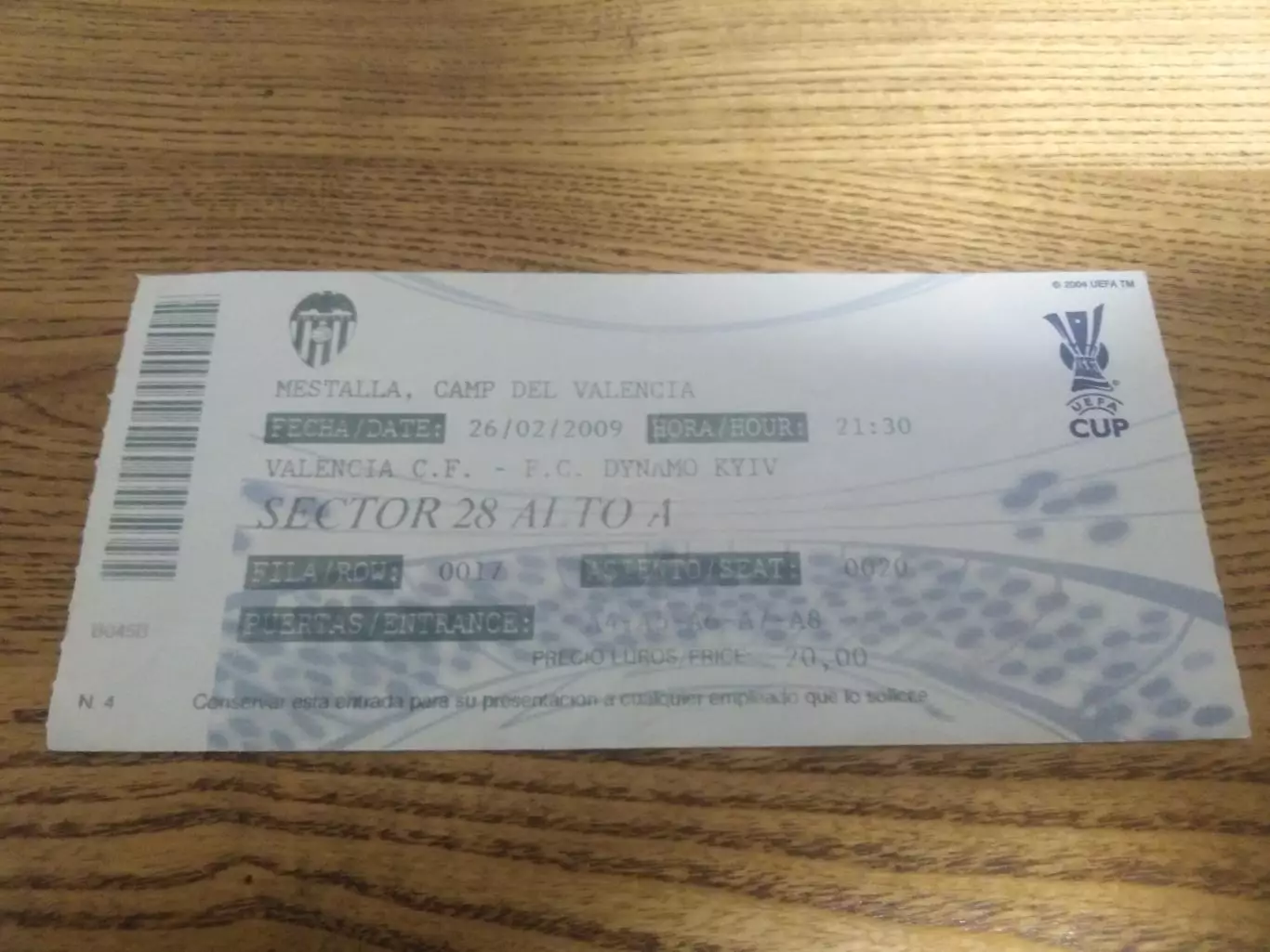 Валенсия Динамо Киев 2009