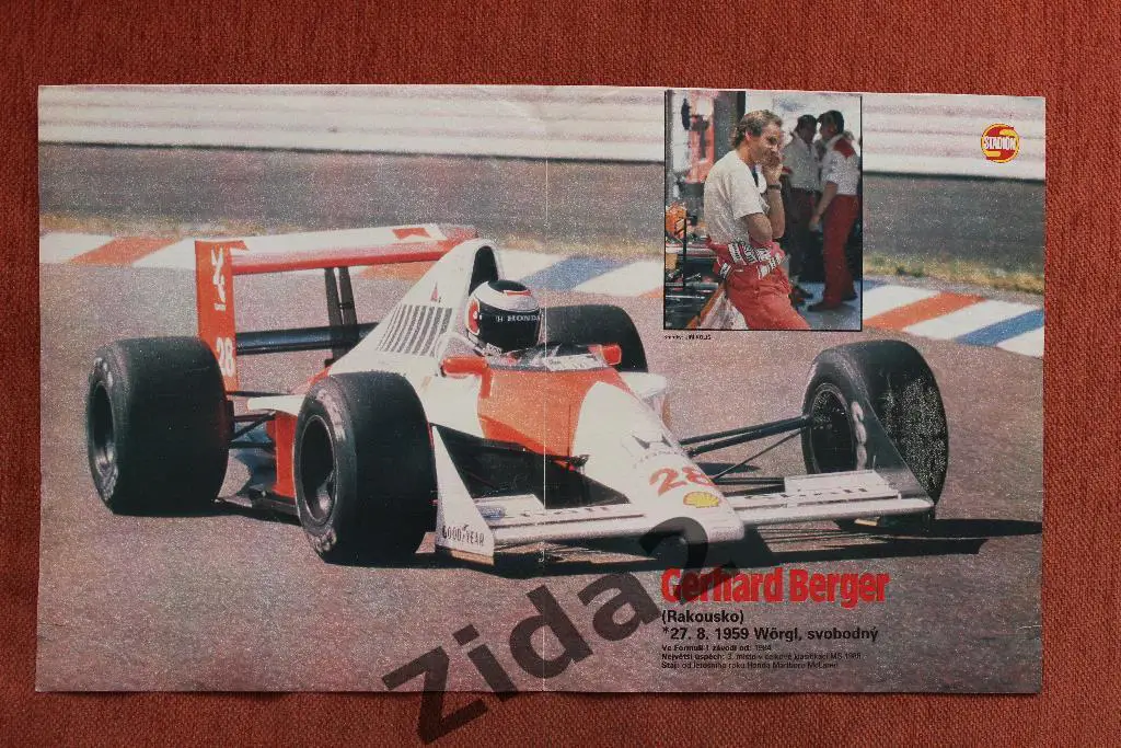 Формула - 1. Г.Бергер. Постер из журнала Стадион.