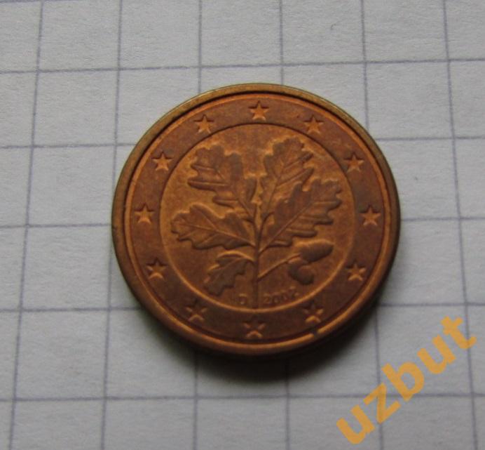 1 евро цент ФРГ 2002 D 1
