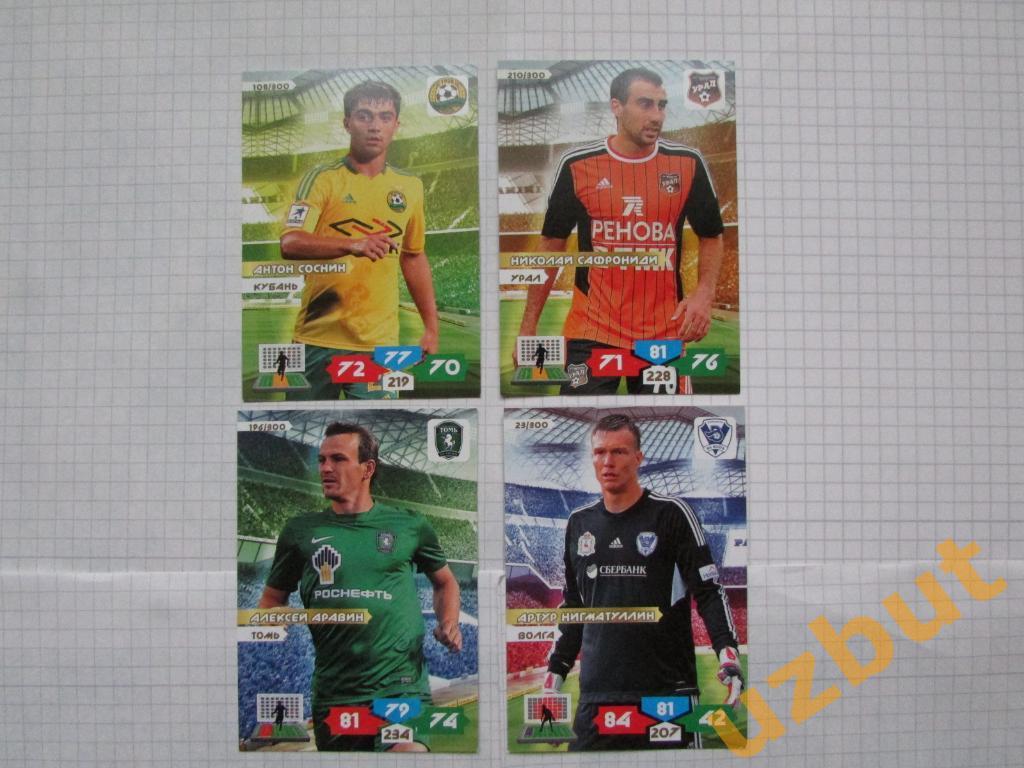 Карточка PANINI РФПЛ 2013-2014 Adrenalyn XL 4 шт.