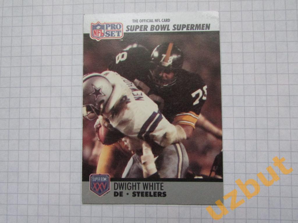 Карточка Dwight White # 80 NFL ProSet 1990 Super bowl supermen