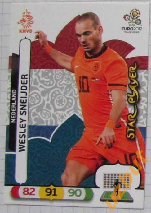 Карточка PANINI Sneijder Голландия star player Чемпионат Европы 2012 AdrenalynXL