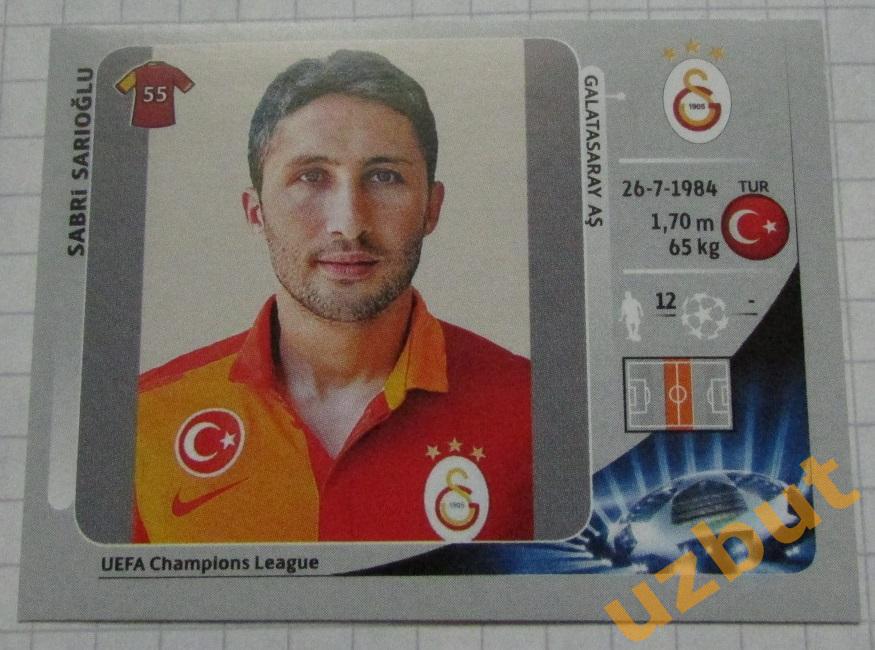 Наклейка # 559 Sabri Sarioglu \ Galatasaray \ ЛЧ по футболу 2012-2013 Panini