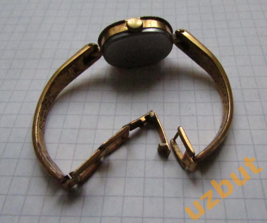 Часы Луч СССР с браслетом механика позолота 2