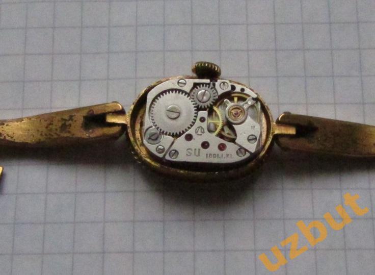 Часы Луч СССР с браслетом механика позолота 4