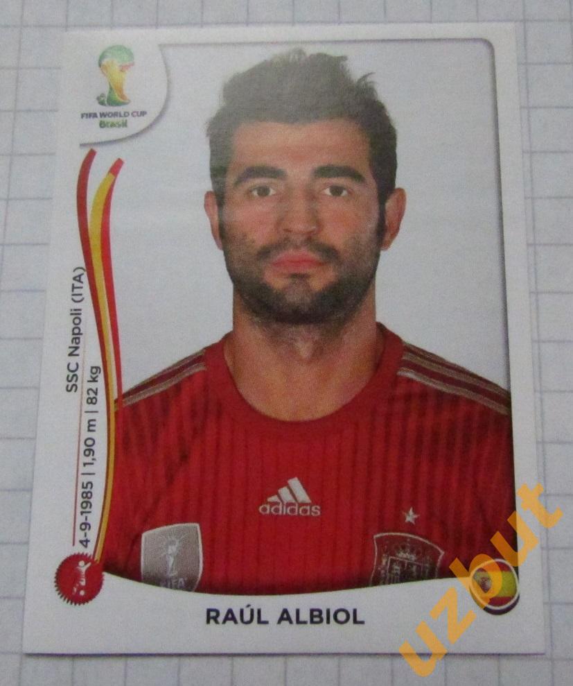 2014 Бразилия Panini № 113 Raul Albiol Испания