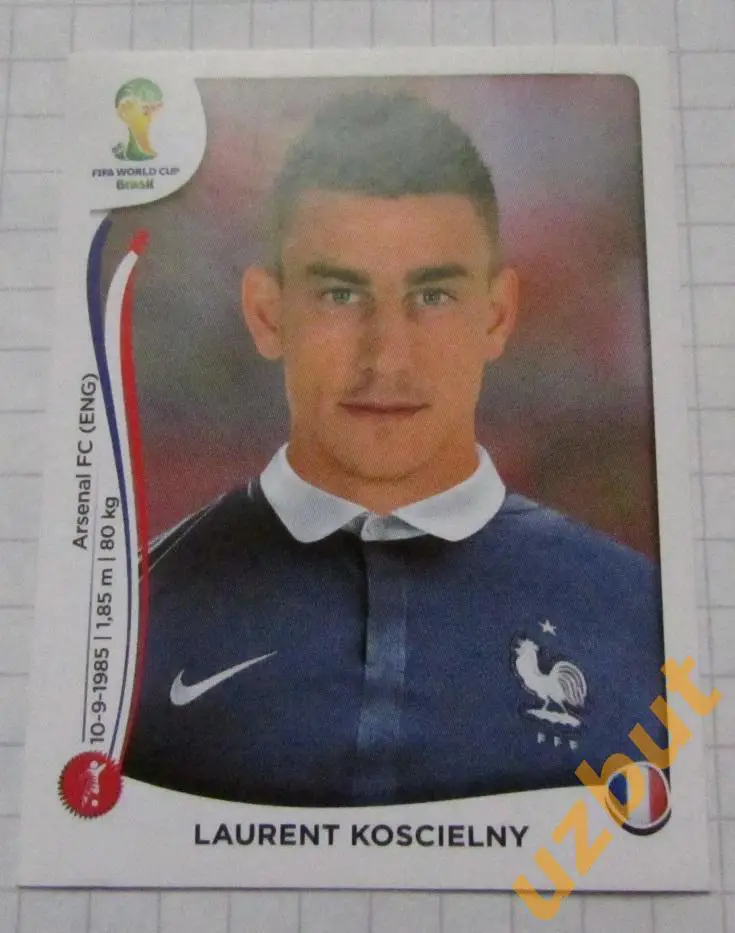 2014 Бразилия Panini № 380 Laurent Koscielny Франция