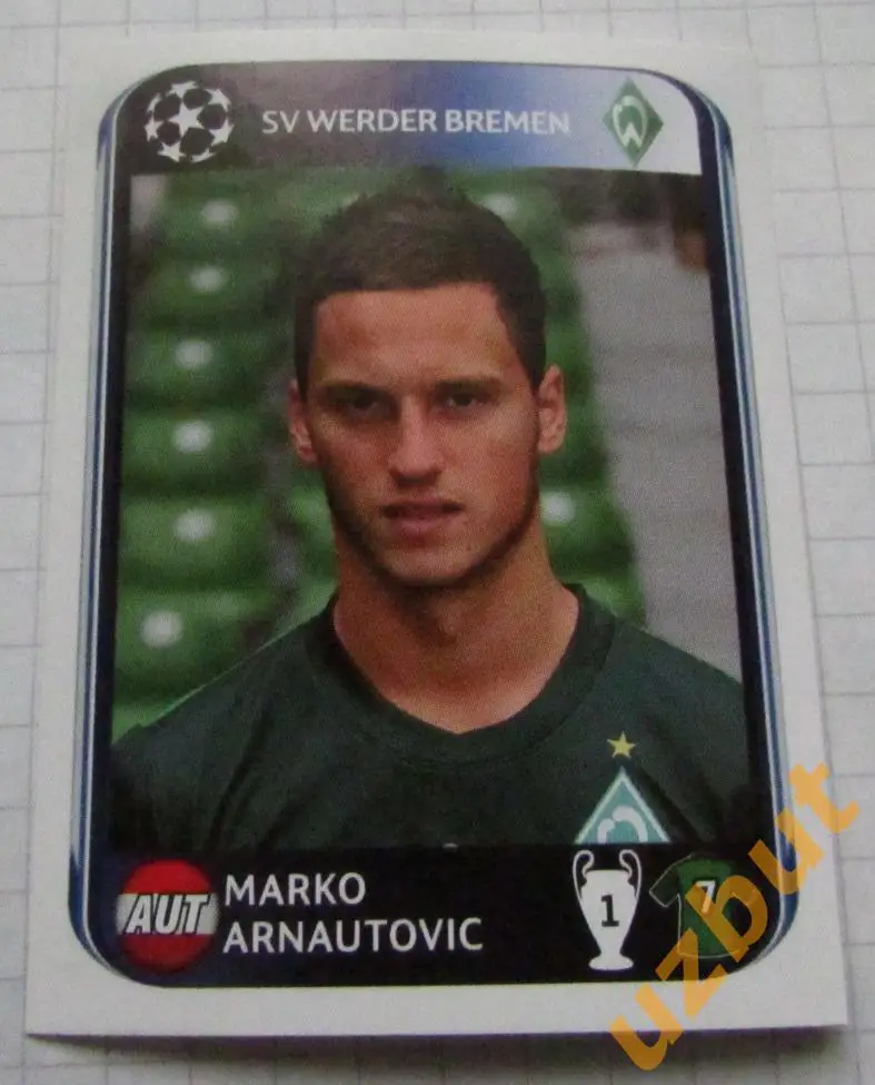 Наклейка №36 Marko Arnautovic FC Werder Panini ЛЧ 2010-2011