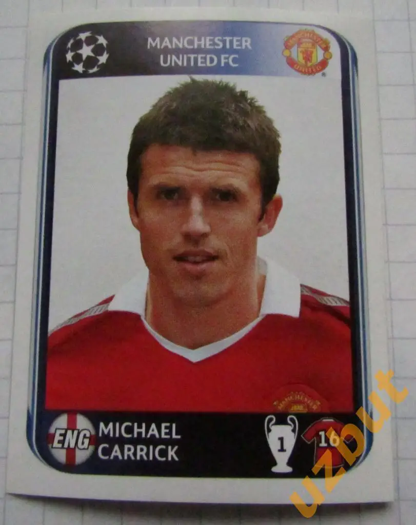 Наклейка №148 Michael Carrick FC Manchester United Panini ЛЧ 2010-2011