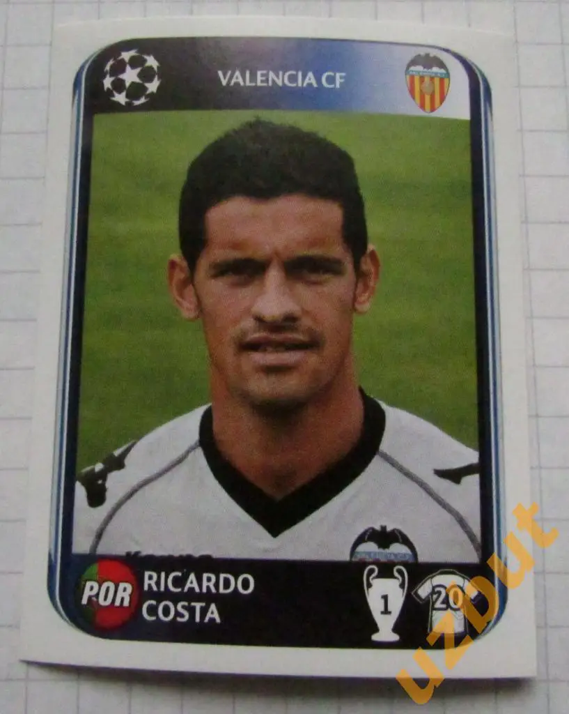 Наклейка №163 Ricardo Costa FC Valencia Panini ЛЧ 2010-2011