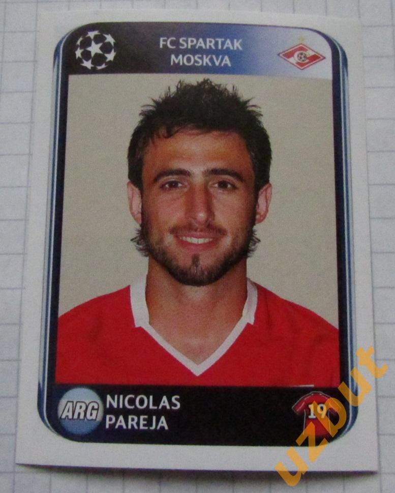 Наклейка № 384 Nicolas Pareja FC Spartak Panini ЛЧ 2010-2011