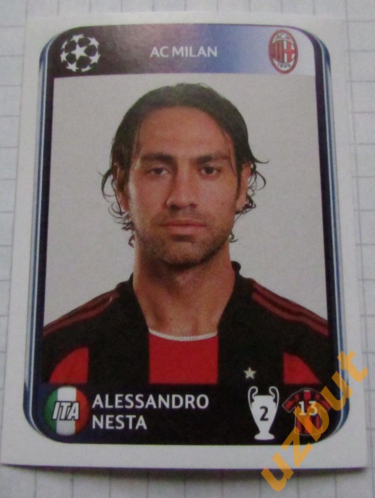 Наклейка № 415 Alessandro Nesta FC Milan Panini ЛЧ 2010-2011