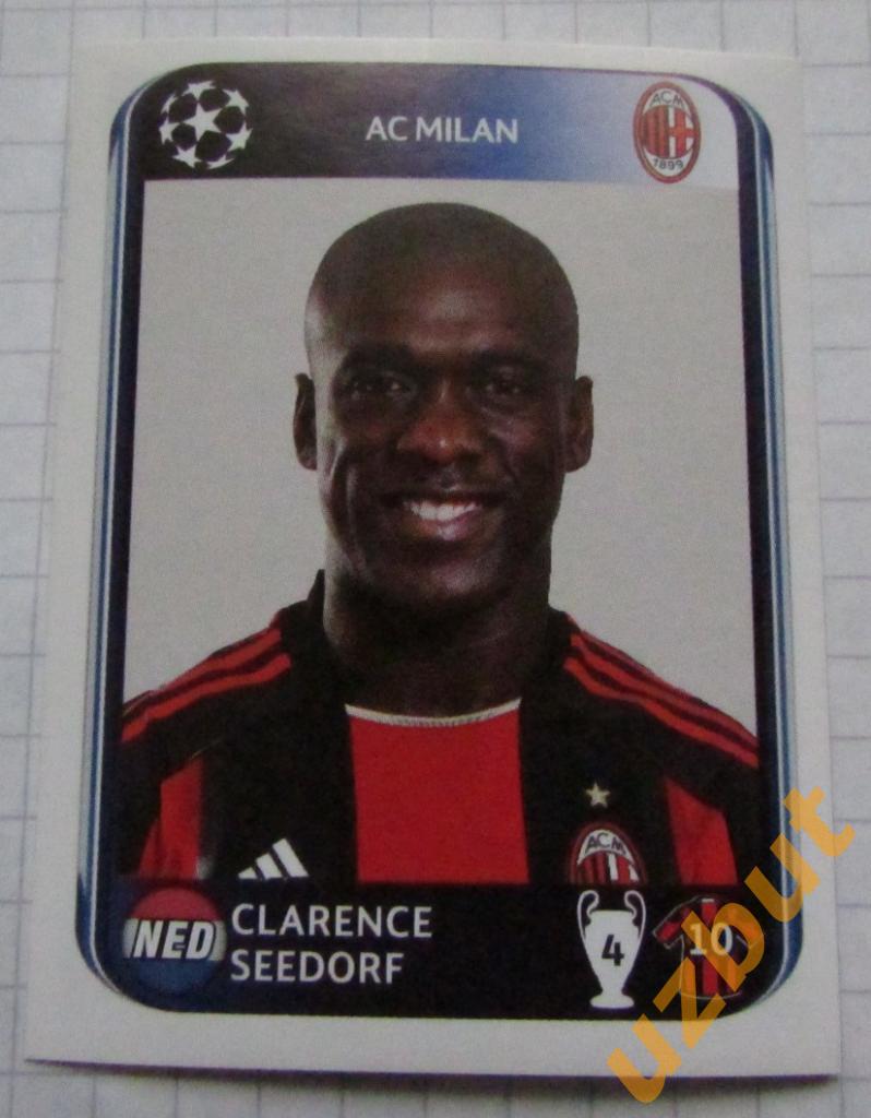 Наклейка № 423 Clarence Seedorf FC Milan Panini ЛЧ 2010-2011