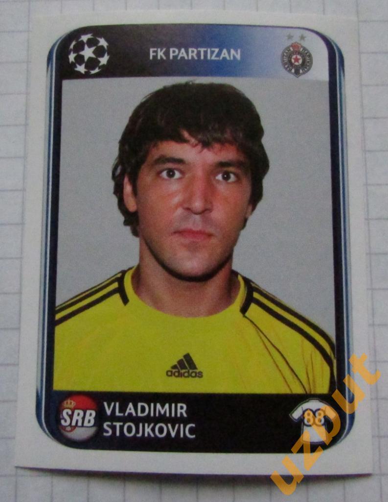 Наклейка № 533 Vladimir Stojkovic FC Partizan Panini ЛЧ 2010-2011