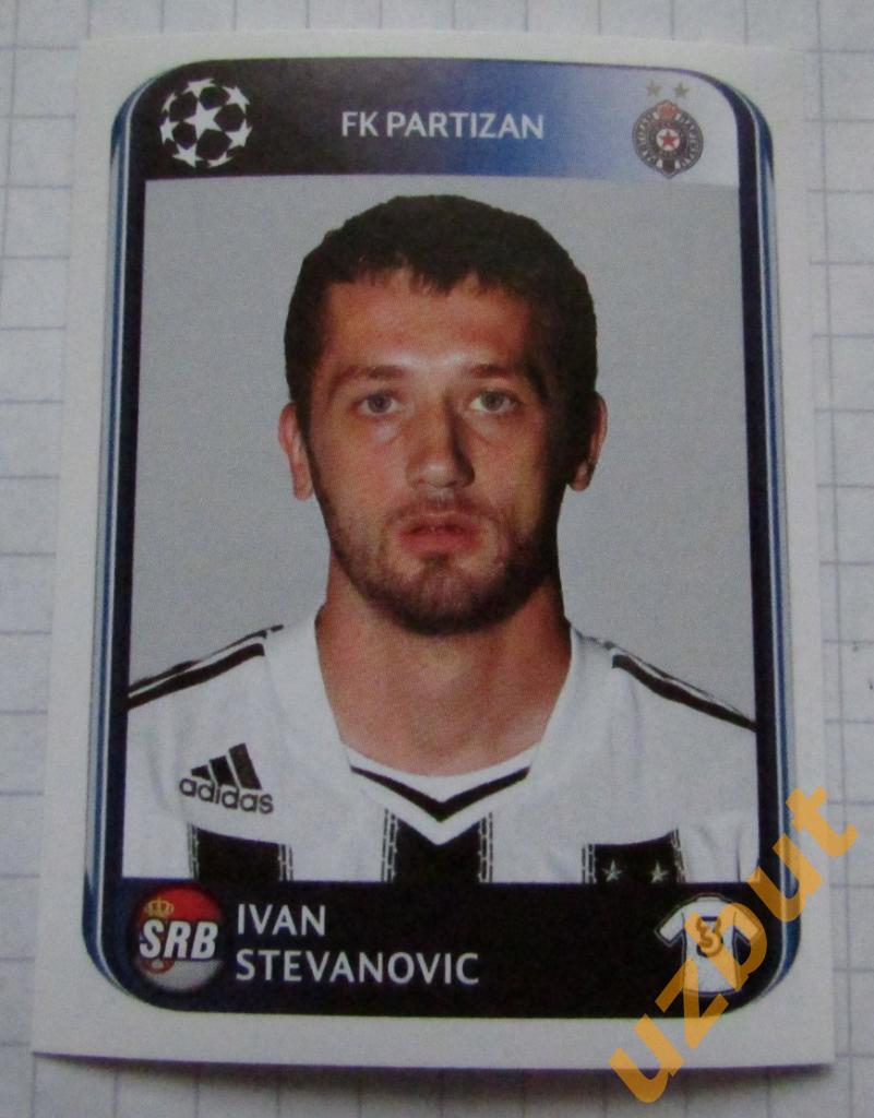 Наклейка № 535 Ivan Stevanovic FC Partizan Panini ЛЧ 2010-2011
