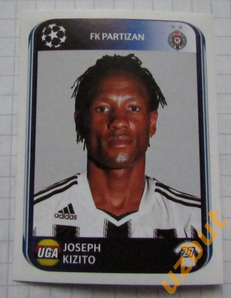 Наклейка № 536 Joseph Kizito FC Partizan Panini ЛЧ 2010-2011