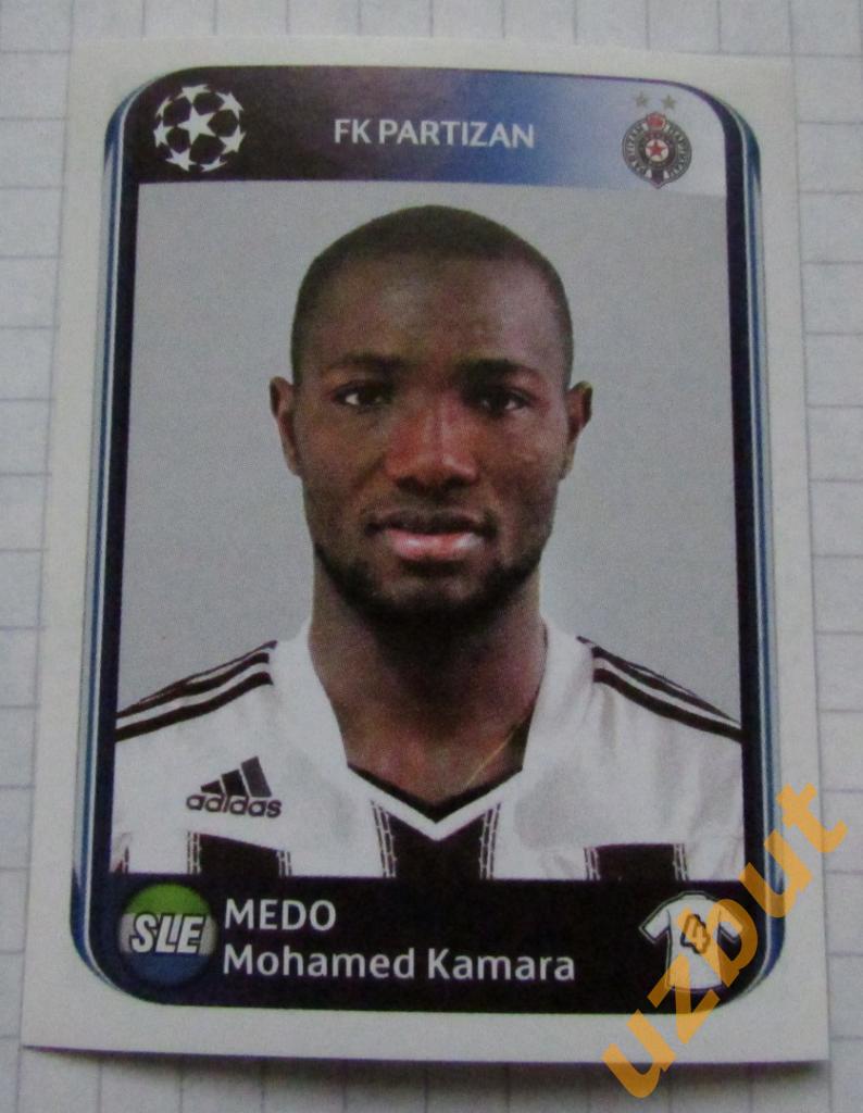 Наклейка № 545 Medo FC Partizan Panini ЛЧ 2010-2011