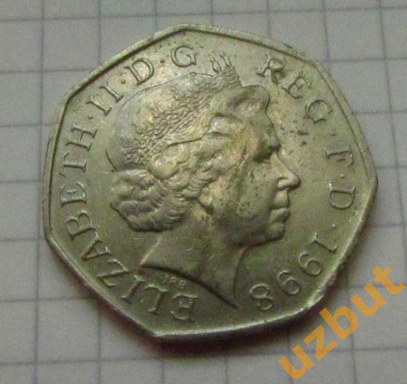 50 пенсов Великобритания 1998