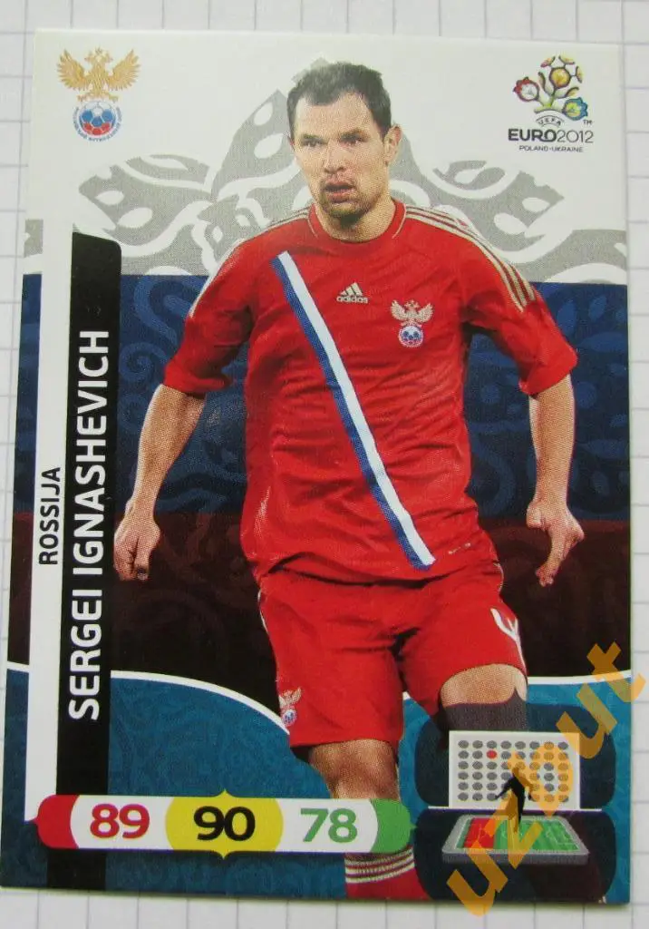 Карточка Игнашевич Россия PANINI Чемпионат Европы 2012 Adrenalyn XL
