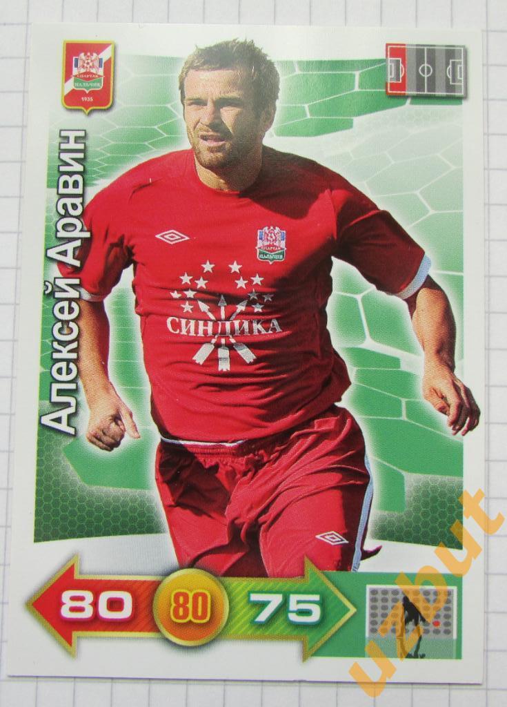 Карточка Аравин ФК Спартак Нальчик PANINI РФПЛ 2011-2012 Adrenalyn XL