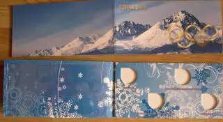 Альбом под 4 монеты и купюру Сочи 2014